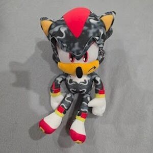 Sonic the Hedgehog Shadow Plush Toy Grey Black Camo Smoke Pattern Sega 12"